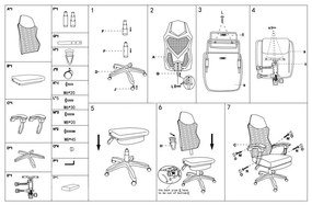 Herní židle Bing s podnožkou černá/bílá