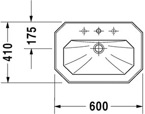 Duravit 1930 - Umývadlo 600x410 mm, s prepadom, biela 0438600000