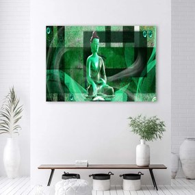 Obraz na plátně Buddha Zen zelená - 100x70 cm