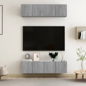 TV stolíky 4 ks sivý dub sonoma 60x30x30 cm spracované drevo