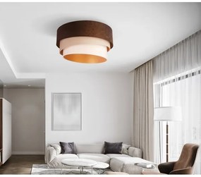 Duolla - Stropné svietidlo DEVON 1xE27/40W/230V pr. 45 cm hnedá/béžová
