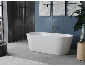 Mexen Luna, voľne stojaca vaňa 180 x 80 cm, biela, brúsený grafit prepad, 52031808000-95