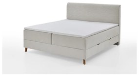 Béžová boxspring posteľ s úložným priestorom 160x200 cm Memphis - Meise Möbel