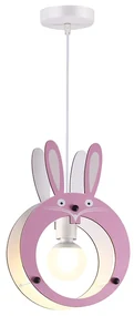 ACA DECOR Detské závesné stropné svietidlo KRÁLIK max. 40W/E27/230V/IP20, ružové