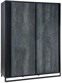 Šatníková skriňa s posuvnými dvermi Nebula - sivá/čierna