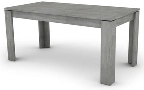 Jedálenský stôl Inter 160x80 cm, šedý betón, rozkladacia