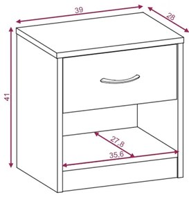 Nočný stolík NED dub wotan