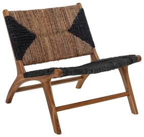 Čierno-hnedé kreslo s výpletom Grant - Bloomingville