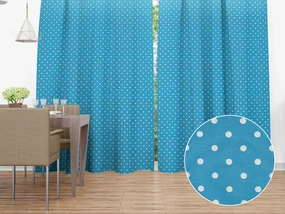 Biante Dekoračný záves Leona LN-021 Biele bodky na modrom 130x180 cm