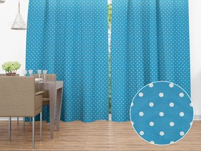 Biante Dekoračný záves Leona LN-021 Biele bodky na modrom 130x140 cm