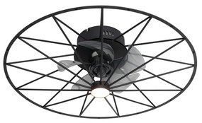 Stropný ventilátor čierny 62 cm vrátane LED stmievateľný s diaľkovým ovládaním - Yaran