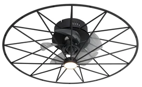 Stropný ventilátor čierny 62 cm vrátane LED stmievateľný s diaľkovým ovládaním - Yaran