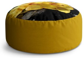 Taburet Circle žlté orchidey, žltá