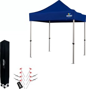 BRIMO Nožnicový párty stan EXCLUSIVE ALU 2x2 m bez stien modrý