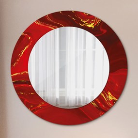Červená mramor Okrúhle dekoračné zrkadlo na stenu