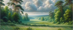 Obraz - Zelená krajina (120x50 cm)