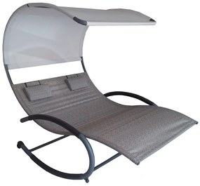 Vivere Záhradná hojdačka Double Chaise Rocker Šedá