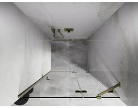 Mexen, Mexen Lunar pravé otočné sprchové dvere 125 cm, transparentné, brúsené zlato - 834-125-000-55-00-P