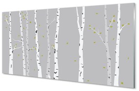 Sklenený obraz ilustrácie brezy 125x50 cm