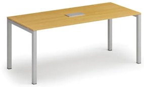 Stôl SQUARE 1800 x 800 x 750, buk + stolová zásuvka TYP III, strieborná