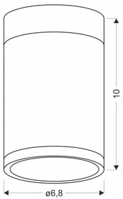 Stropné svietidlo TUBA GU10/15W/230V