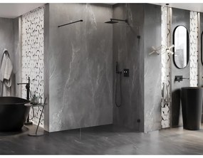 Mexen Lunar sprchová stena pravá 100 x 200 cm, 8mm číre sklo, čierna matná, 830-100-000-70-00-P