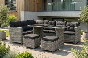 Záhradná rohová súprava Mykonos: Luxusné stolovanie pre celú rodinu