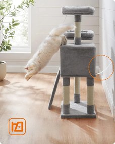 Mačacie stromové škrabadlo TIGER, svetlo sivé