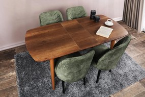 Rozkladací jedálenský stôl RETRO 130-160 cm, MDF, hnedý