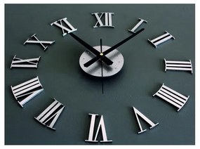 Nalepovacie hodiny na stenu rímske farba silver | SENTOP IA-131-S-132-S