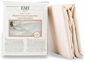 Plachta posteľná nepremokavá krémová s gumičkou po rohoch EMI