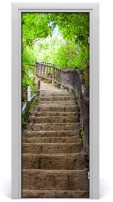 Fototapeta samolepiace na dvere schody v lese 95x205 cm