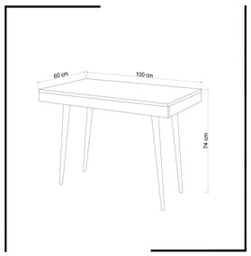 Pracovný stôl VERONIKA 74x100 cm biela/béžová