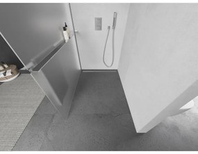 Mexen Kioto+, sprchová zástena s poličkou a držiakom na uteráky 100 x 200 cm, 8mm námraza sklo, chrómový profil, 800-100-121-01-30