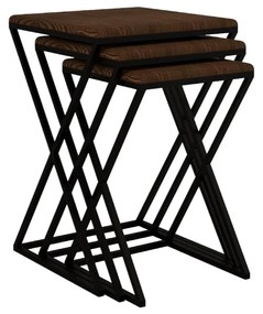 Set 3ks. konferenčných stolíkov Solamo (orech + čierna). Vlastná spoľahlivá doprava až k Vám domov. 1094349