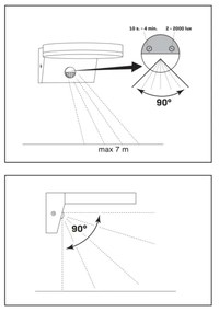LED Vonkajšie nástenné svietidlo so senzorom TESA LED/10W/230V IP54 čierna