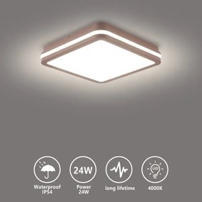 Brilagi -LED vonkajšie stropné svietidlo BENE LED/24W/230V 26x26 cm hnedé IP54