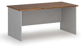 Kancelársky písací stôl PRIMO GRAY, 160x80 cm, sivá/orech