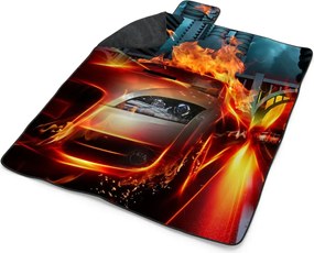 Sablio Plážová deka Auto v plameňoch: 200x140 cm