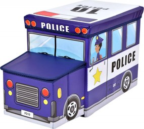 Skladací taburet / kôš na hračky Polícia