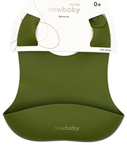 Silikónový podbradník New Baby olivovo zelený