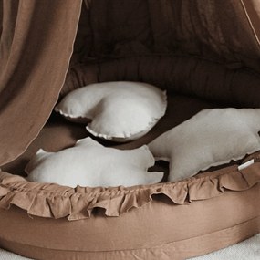 Ľanový vankúš srdca prírodný 44cm