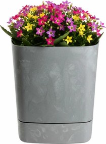 Plastový květináč s podmiskou Cubi 19x19 cm - výber z 6 prevedení