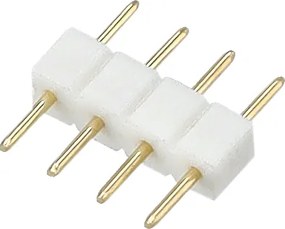 Vidlicový konektor pre RGB LED pásiky, 4-pinový rebríkový konektor, biely
