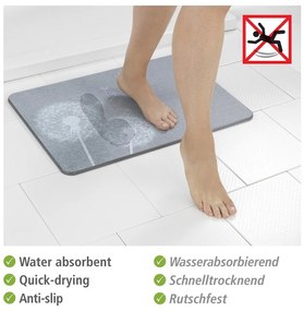Sivá kúpeľňová predložka z kremeliny 39x60 cm Astera – Wenko