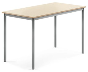 Stôl BORÅS, 1200x700x760 mm, laminát - breza, strieborná