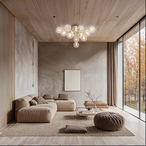 Inteligentné stropné svietidlo bronzové s jantárovým sklom 12-svetiel vrátane 12 Wifi G9 - Bianca