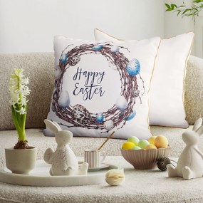 VEĽKONOČNÁ DEKORAČNÁ OBLIEČKA NA VANKÚŠ EASTER51 45X45 CM VZOROVANÁ
