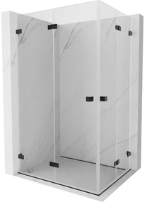 Mexen Lunar-F Duo, skladací sprchový kút 95 x 70 cm, 6mm číre sklo, čierny profil, 836-095L-070P-70-00
