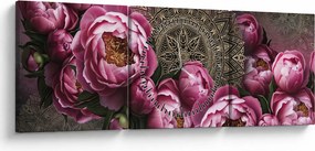 Obraz - Harmónia (s hodinami) (90x30 cm)